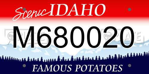 M680020 Idaho License Plate