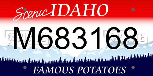 M683168 Idaho License Plate