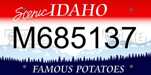 M685137 Idaho License Plate