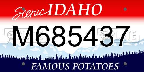 M685437 Idaho License Plate