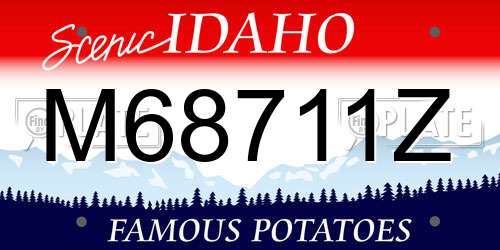 M68711Z Idaho License Plate