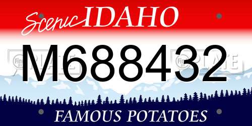 M688432 Idaho License Plate