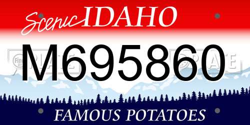 M695860 Idaho License Plate