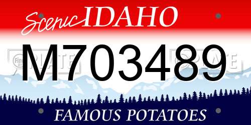 M703489 Idaho License Plate