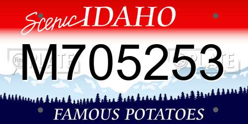 M705253 Idaho License Plate