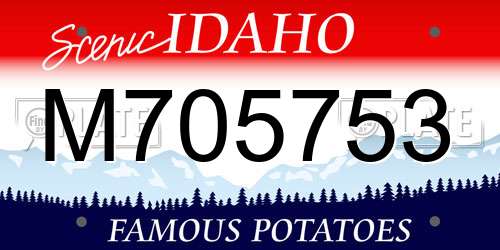 M705753 Idaho License Plate