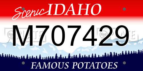 M707429 Idaho License Plate
