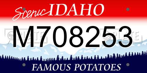 M708253 Idaho License Plate