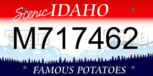 M717462 Idaho License Plate