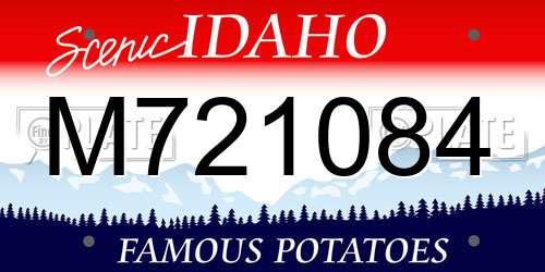 M721084 Idaho License Plate