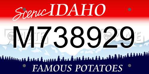 M738929 Idaho License Plate