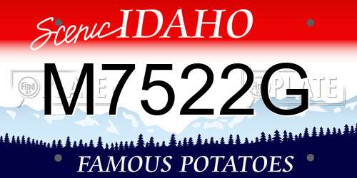 M7522G Idaho License Plate
