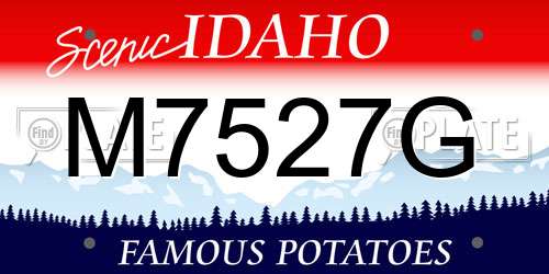 M7527G Idaho License Plate