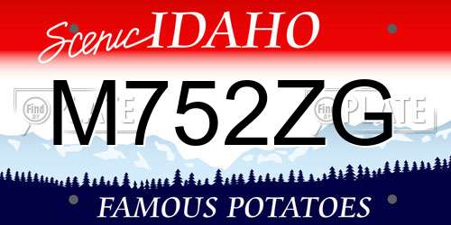 M752ZG Idaho License Plate