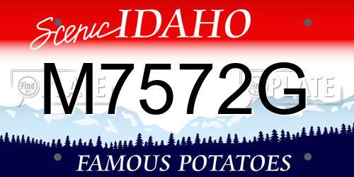 M7572G Idaho License Plate