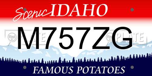 M757ZG Idaho License Plate
