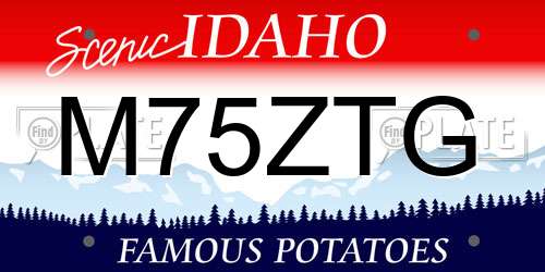 M75ZTG Idaho License Plate