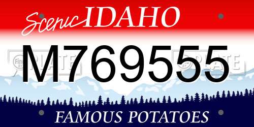 M769555 Idaho License Plate
