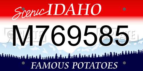 M769585 Idaho License Plate