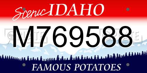 M769588 Idaho License Plate