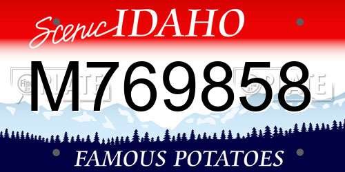 M769858 Idaho License Plate