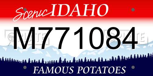 M771084 Idaho License Plate