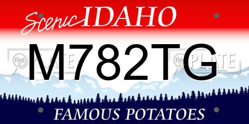 M782TG Idaho License Plate