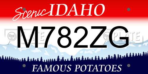 M782ZG Idaho License Plate