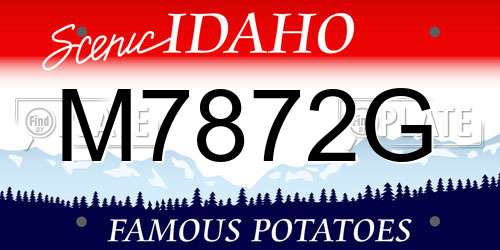 M7872G Idaho License Plate