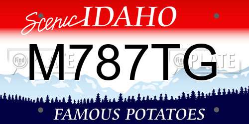 M787TG Idaho License Plate