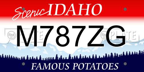 M787ZG Idaho License Plate