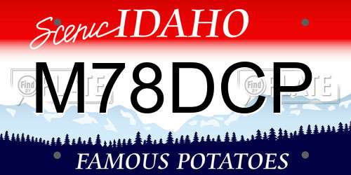 M78DCP Idaho License Plate