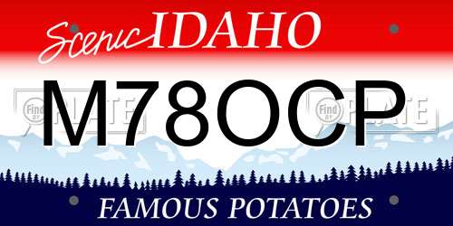 M78OCP Idaho License Plate