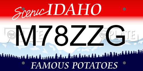 M78ZZG Idaho License Plate