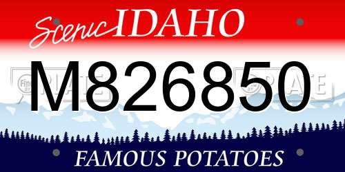 M826850 Idaho License Plate