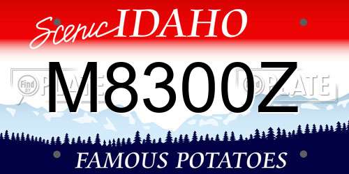 M8300Z Idaho License Plate