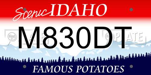 M830DT Idaho License Plate
