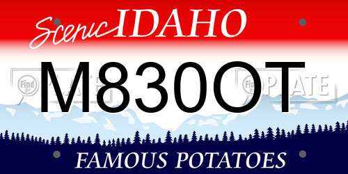 M830OT Idaho License Plate