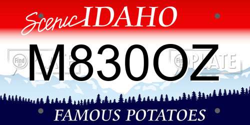 M830OZ Idaho License Plate