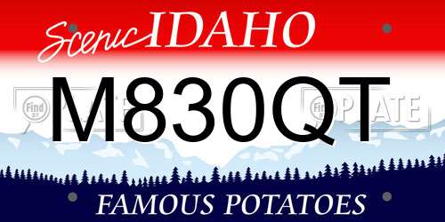 M830QT Idaho License Plate