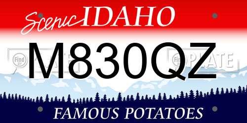 M830QZ Idaho License Plate