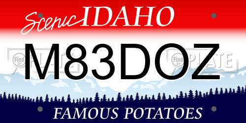 M83DOZ Idaho License Plate