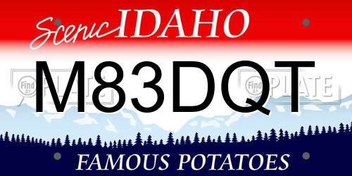 M83DQT Idaho License Plate