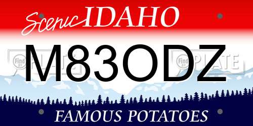 M83ODZ Idaho License Plate
