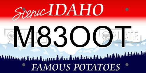 M83OOT Idaho License Plate