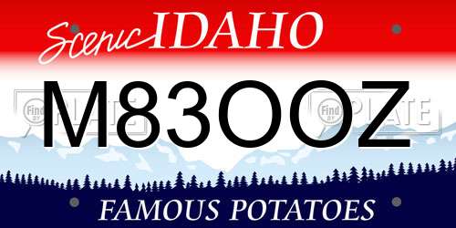 M83OOZ Idaho License Plate