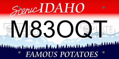 M83OQT Idaho License Plate