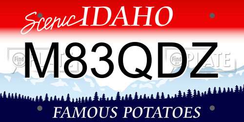 M83QDZ Idaho License Plate