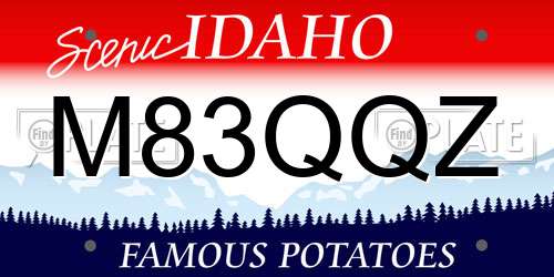 M83QQZ Idaho License Plate