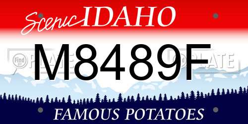 M8489F Idaho License Plate